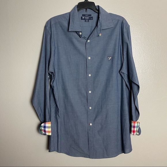 Daniel Cremieux Slim Fit Button Down Shirt with Contrasting Cuffs - Picture 4 of 8